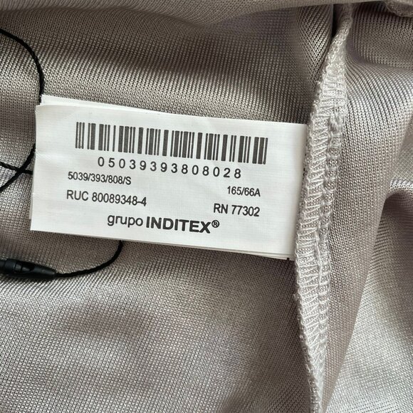 ZARA Womens Metallic Shimmer Silver‎ Pants Size S Cocktail Party Night Out - Picture 4 of 5